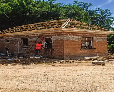 Pump house walls and roof trusses